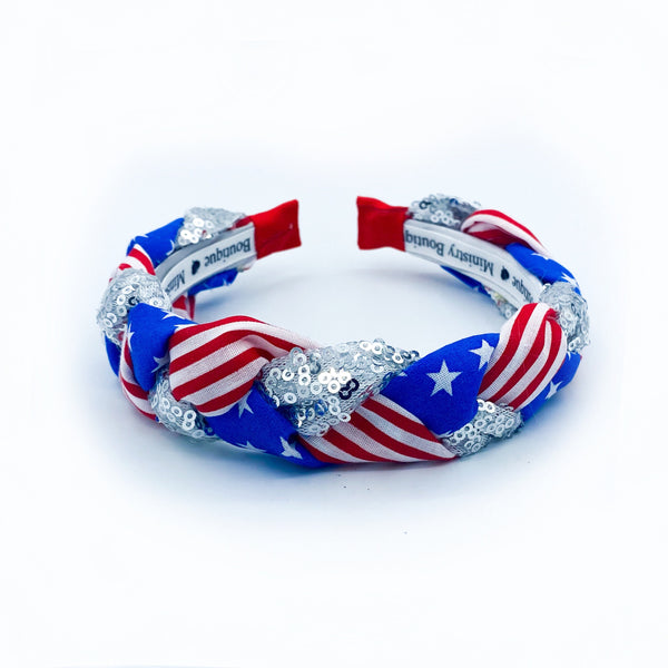 Usa inspired Braided Headband | Hand Made | Hairband | Plait | 4th July | MinistryBoutique