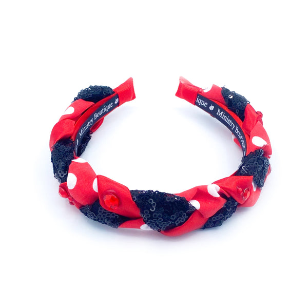 Minnie Mouse inspired Braided Headband | READY TO SHIP | Hand Made | Hairband | Plait | Minnie | MinistryBoutique