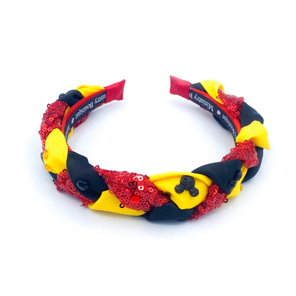 Mickey inspired Braided Headband | READY TO SHIP | Hand Made | Hairband | Plait | Mickey Mouse | MinistryBoutique